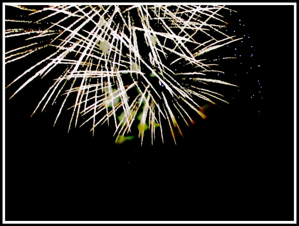 an exploding firework in front of a black sky