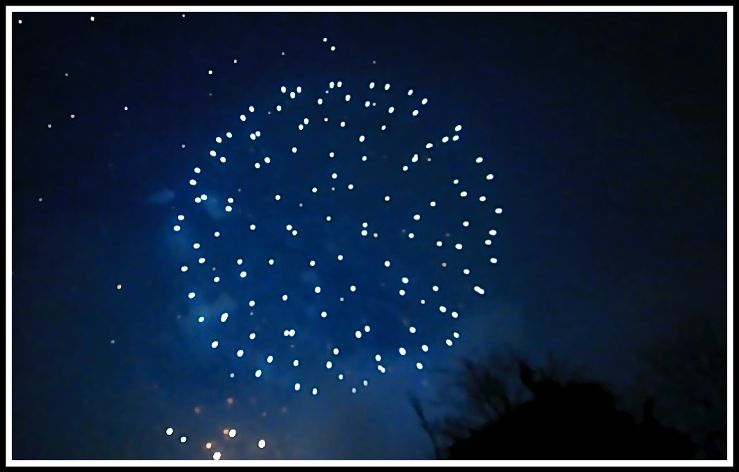 A blue exploding firework