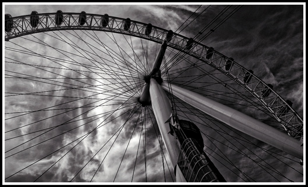 Stood close the Eye looks big but through the wide angle lens of my Sony Alpha a100 camera it felt like a huge bike wheel in the sky ....very sureal.