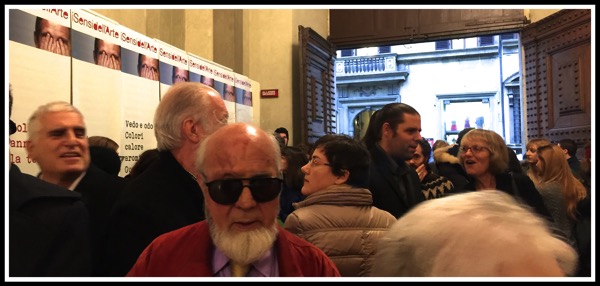 Crowds gathering with me in the background Art Senses Entrance 2