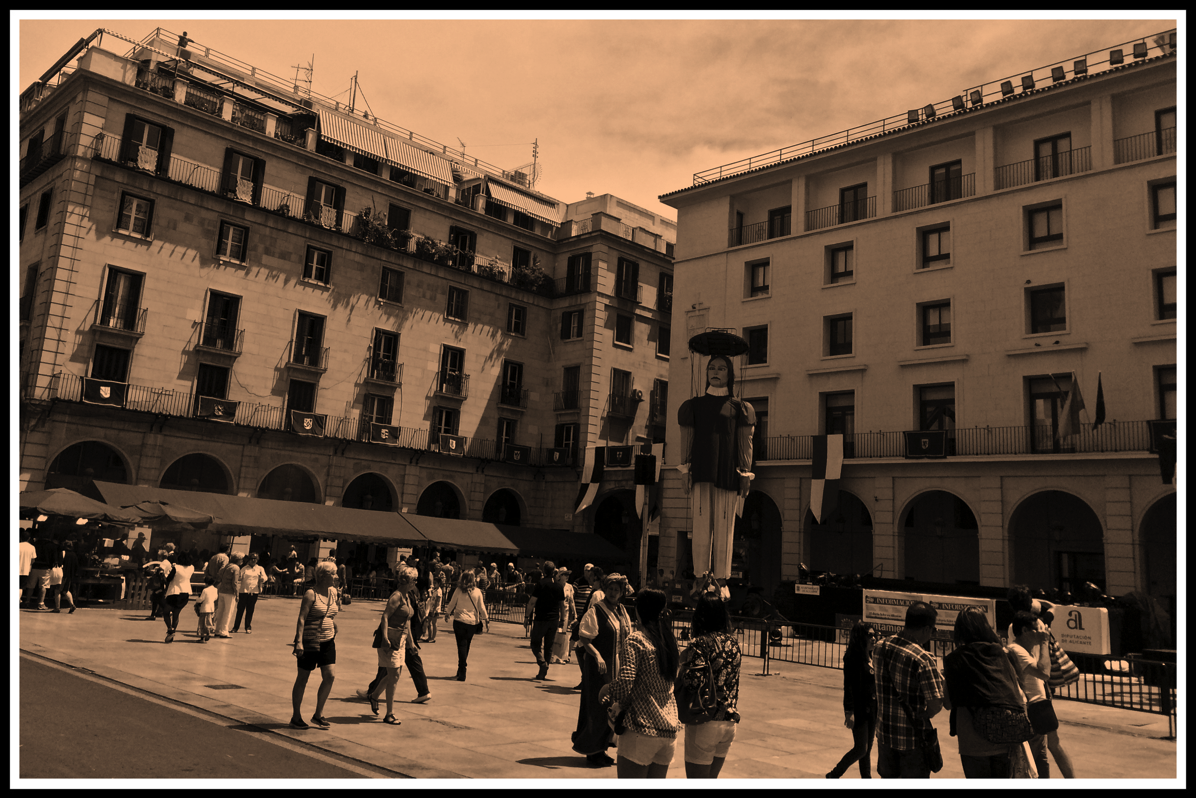 Alicante Market Square 2 Sepia