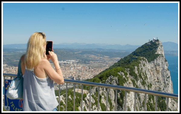 Sarah Gibraltar Pano.png Photo of Sarah taking a Panorama of Gibraltar rock