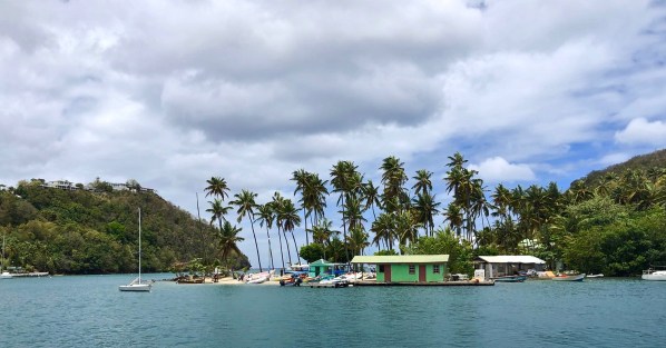 View of a posh resort in Saint Lucia from the Catamaran.jpg View of a posh resort in Saint Lucia from the Catamaran
